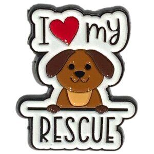 New! I Love My Rescue Dog Puppy Adopt Don't Shop Enamel Pin Brooch